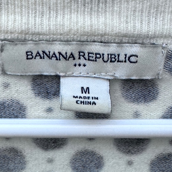 Polka Dot Cardigan Sweater, white & black, 3/4 sleeves, size M - Picture 4 of 5